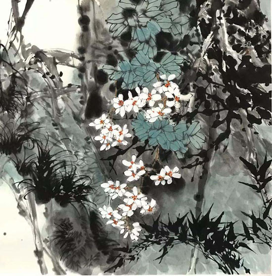山澗之春 68x68 cm