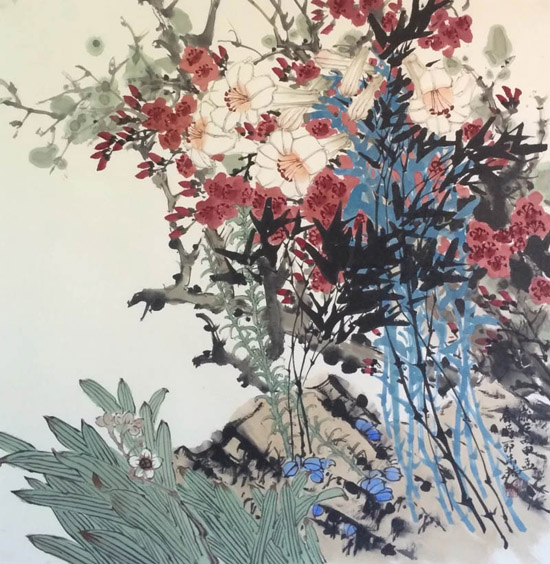 黔山農(nóng)院后庭花68x68cm
